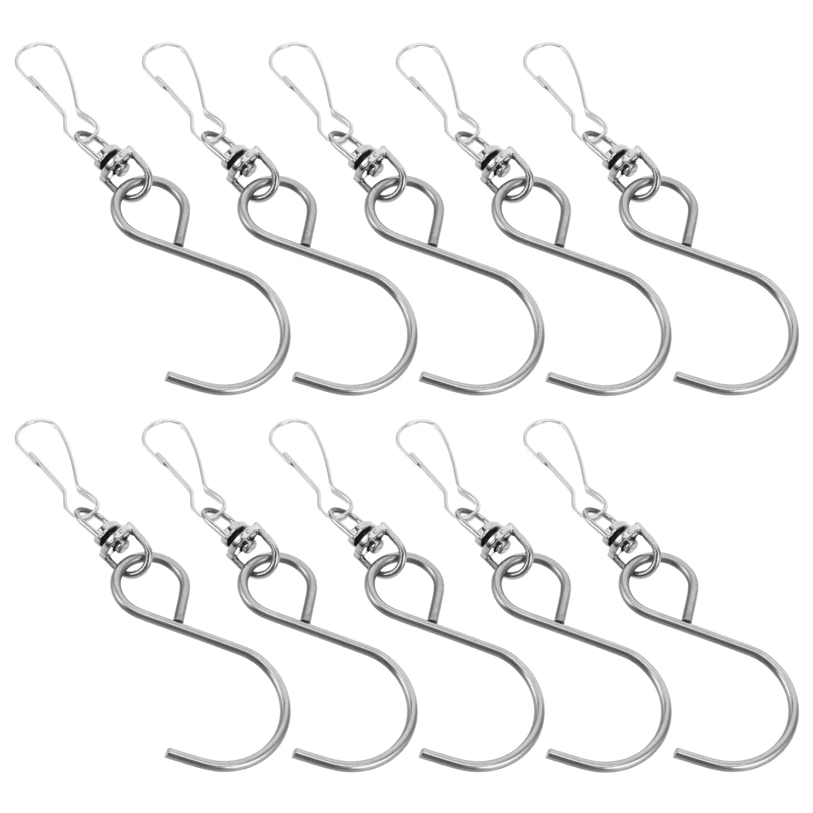 

10 Pcs Hook Rotating Wind Chime Garden Hooks for Lanterns Hanging Plants Silver Bird Feeder Chimes Outdoor