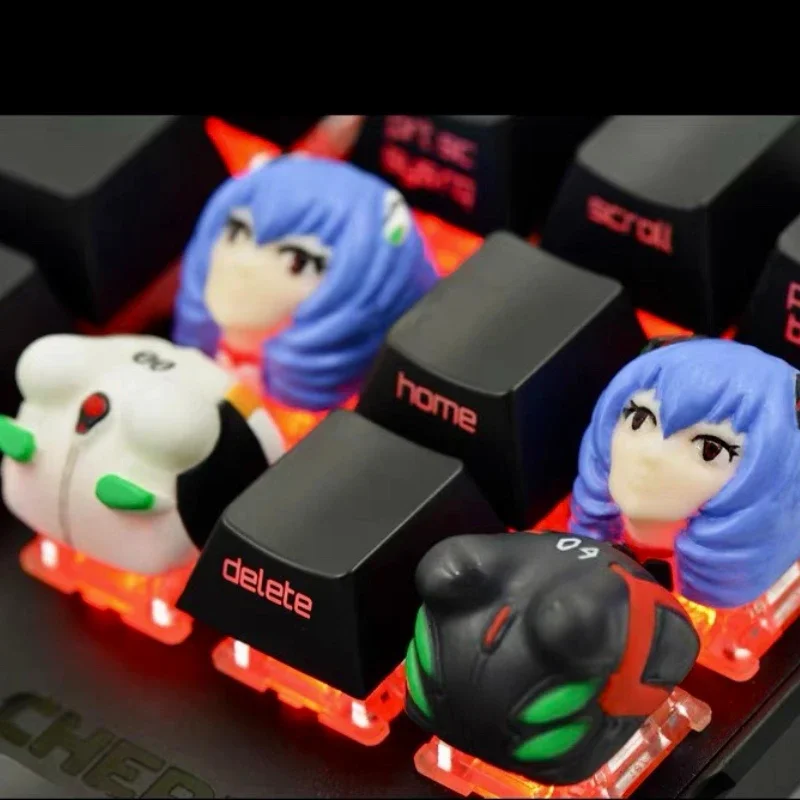 

Anime Keycaps EVA Ayanami Rei Unit Zero Resin Key Caps Mechanical Keyboard Caps Personalized Pc Accessories Gifts Korean Keycaps