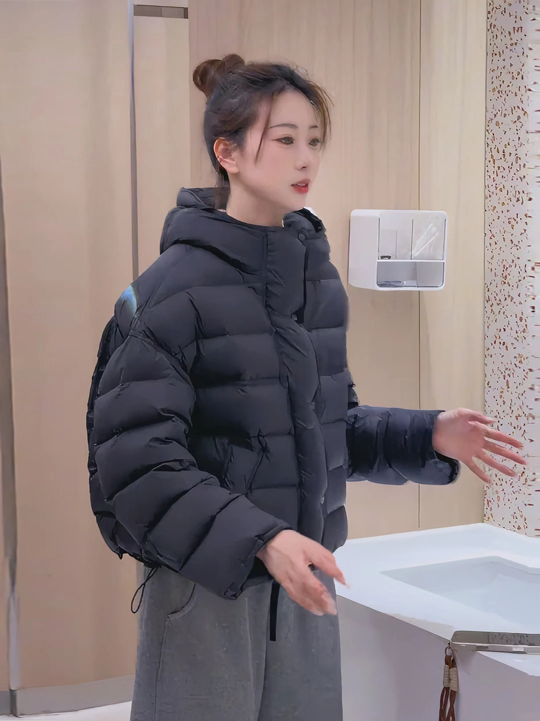 

ort White Du down Jaet Women's Sle Small Size Winter New Hat Warmth Bone Inlay Coat Commute Sle Loose Fit Zipper