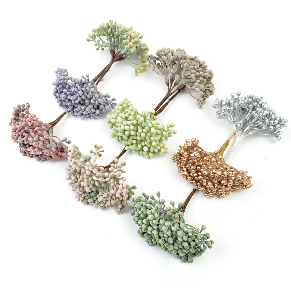 Baby Breath Dried - 6Pcs/Bunch Artificial Flower Berries Stamens Bouquet