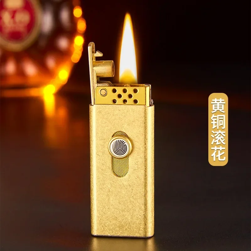 Retro Mechanical Metal Kerosene Lighter Vintage Lighter One-touch Automatic Ignition Men\'s Gift with Box