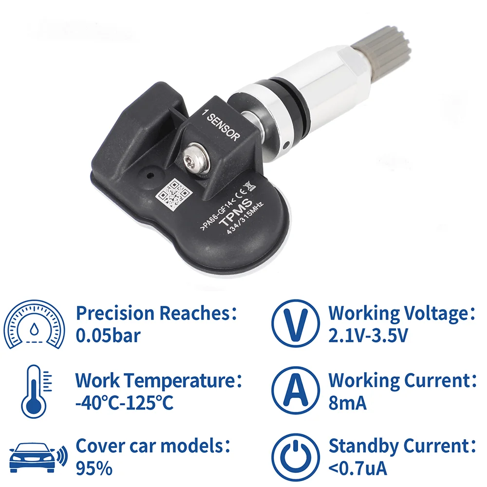 TPMS-A3 TPMS Universal Sensor 315MHz 433MHz 2 IN 1 For Autel Automotive Tools TS408 TS508 TS601 TS608 Programmable Common Sensor