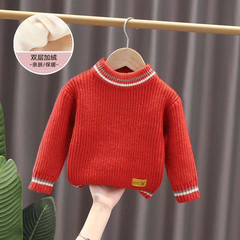 New Kids Padded Sweaters Children Autumn Winter Sweaters Boys Girls Knitting Pullovers Knitwear 0-8 Year Old