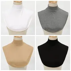 Solid Color Wraps Modal Fake Collar Winter Shawl Warm Scarf Solid Color Bib Scarf Accessories Korean Style Half High Collar