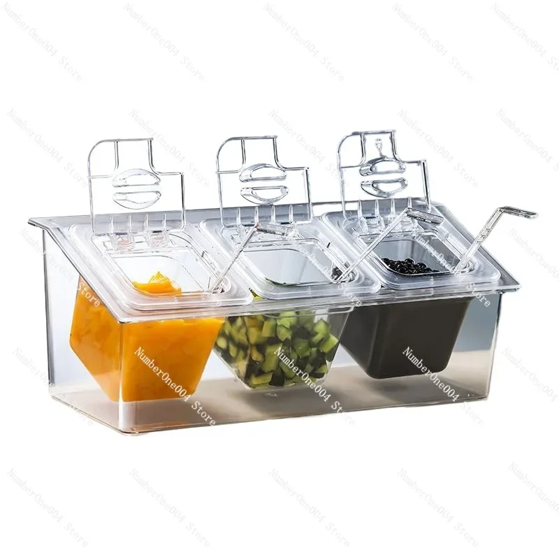 Bar Accessories Plastic Polycarbonate Transparent Food Tray Rack Restaurant Catering Condiment Tray Box