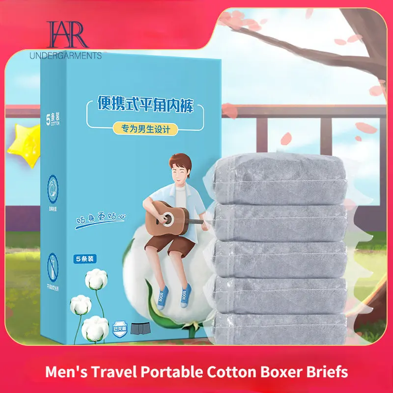 Travel Disposable Disposable Underwear Boxed Cotton Men\'s Boxer Gray Cotton Business Trip Portable Disposable Underwear