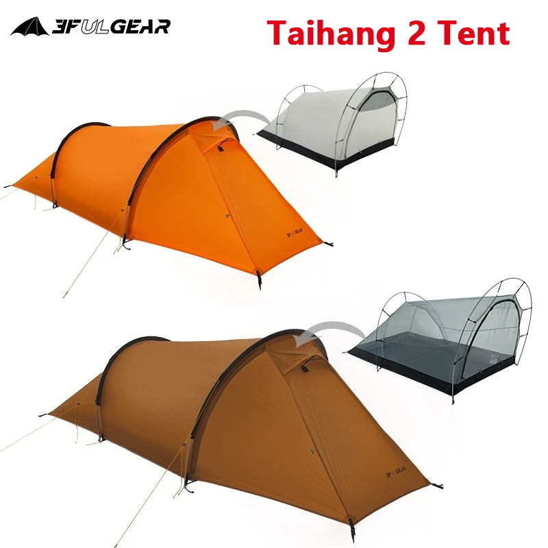 3F UL GEAR Taihang 2 Tent Ultralight Outdoor Camping Portable Tent 15D Silnylon Climbing Hiking Travel Camp Tent 3/4 Season