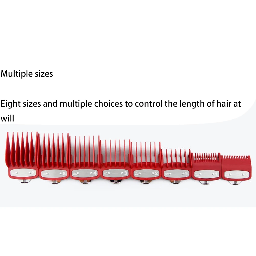 8 Stuks Snijdende Gids Kam Voor Wahl Met Metalen Clip 3171-500, Past Voor Meerdere Grootte Wahl Tondeuse Rood