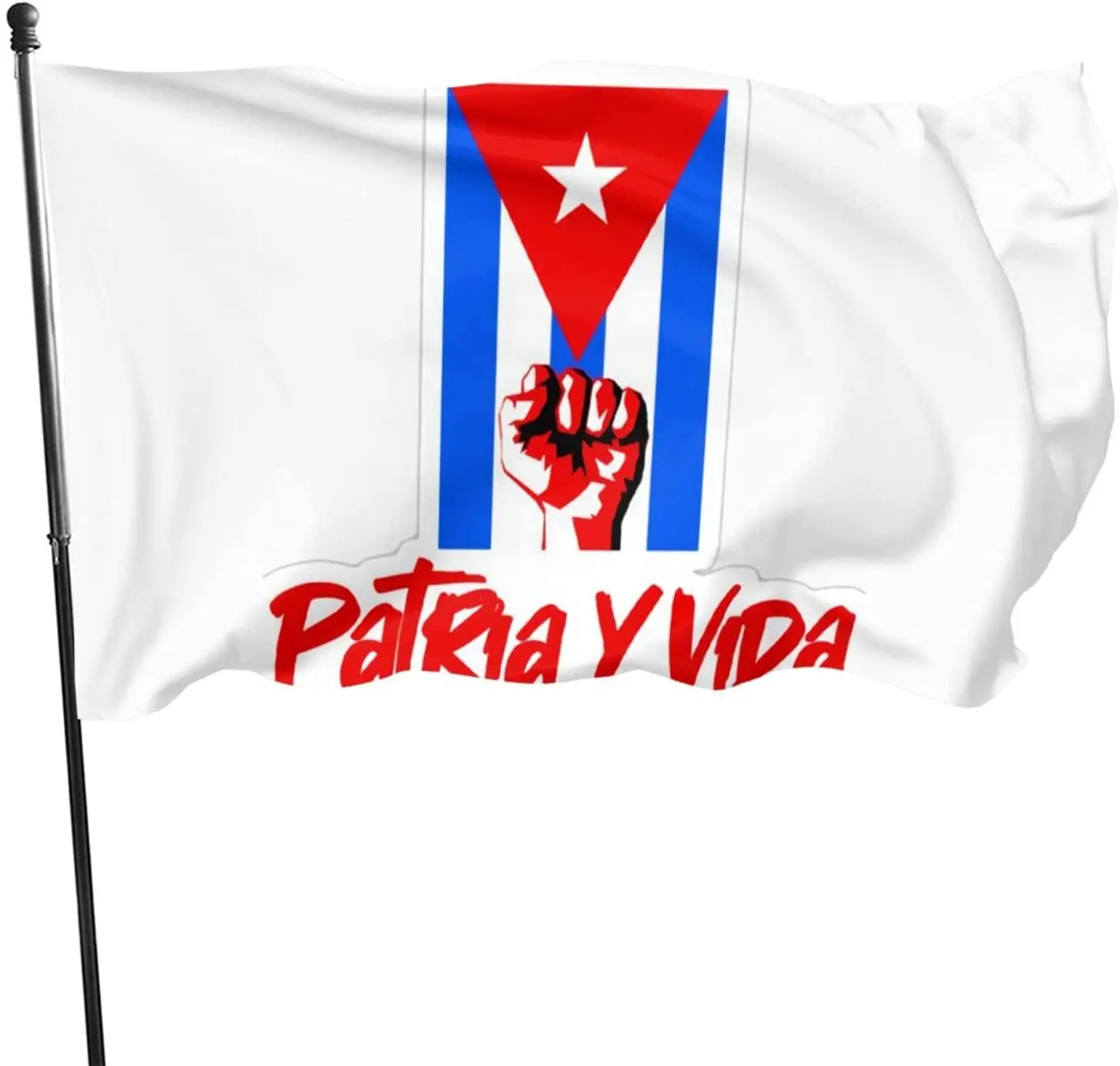 Patria Y Vida Viva Cuba Libre Bandera de poliéster con ojal de latón Bandera Fiesta Club Jardín Bandera Decoración interior al aire libre Adulto