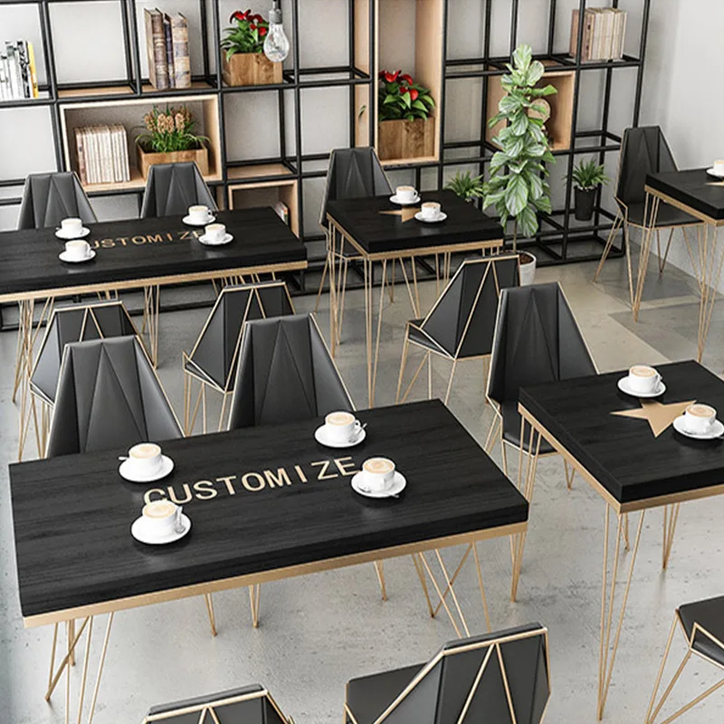 Picture 4: Nordic Internetcasual music bar restaurant dining table chair bar coffee solid wood dining table and chair combination