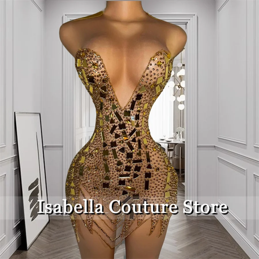 Sukienka balowa Golden Diamonds dla czarnoskórych dziewcząt, błyszcząca kryształkowa sukienka na studniówkę, luksusowa sukienka urodzinowa 2025, szyta na miarę.