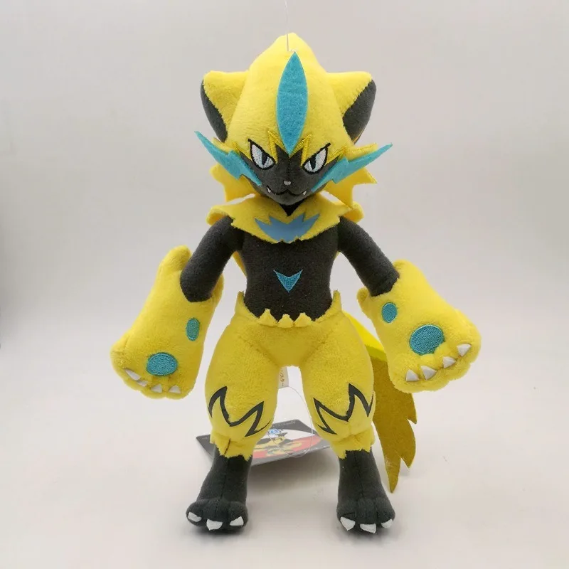 25 سنتيمتر الأصفر Zeraora الكهربائية القط Kawaii ألعاب من نسيج مخملي محشوة دمية مثالية للأطفال هدية عيد ميلاد لطيف أنيمي الشكل