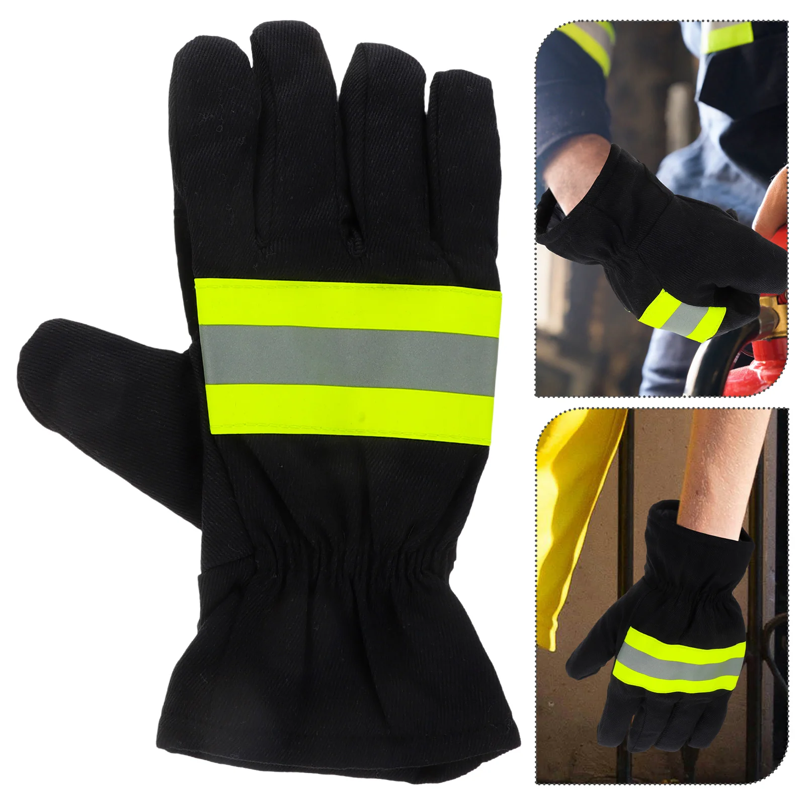 1 paar brandweerhandschoenen brandwerend katoen geïsoleerd hittebestendig veiligheidswerkhandschoenen vlamvertragende beschermende uitrusting