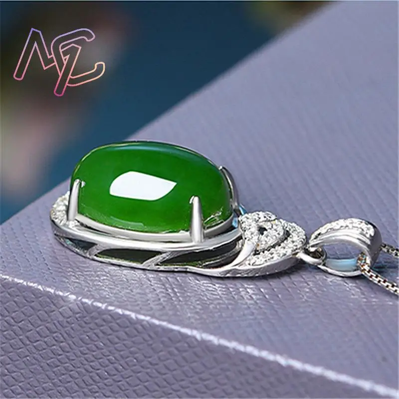 Green Natural Jade Pendant Necklace Real Jewelry Talismans Carved Gemstone Designer Lucky Luxury Fashion Accessories Stone