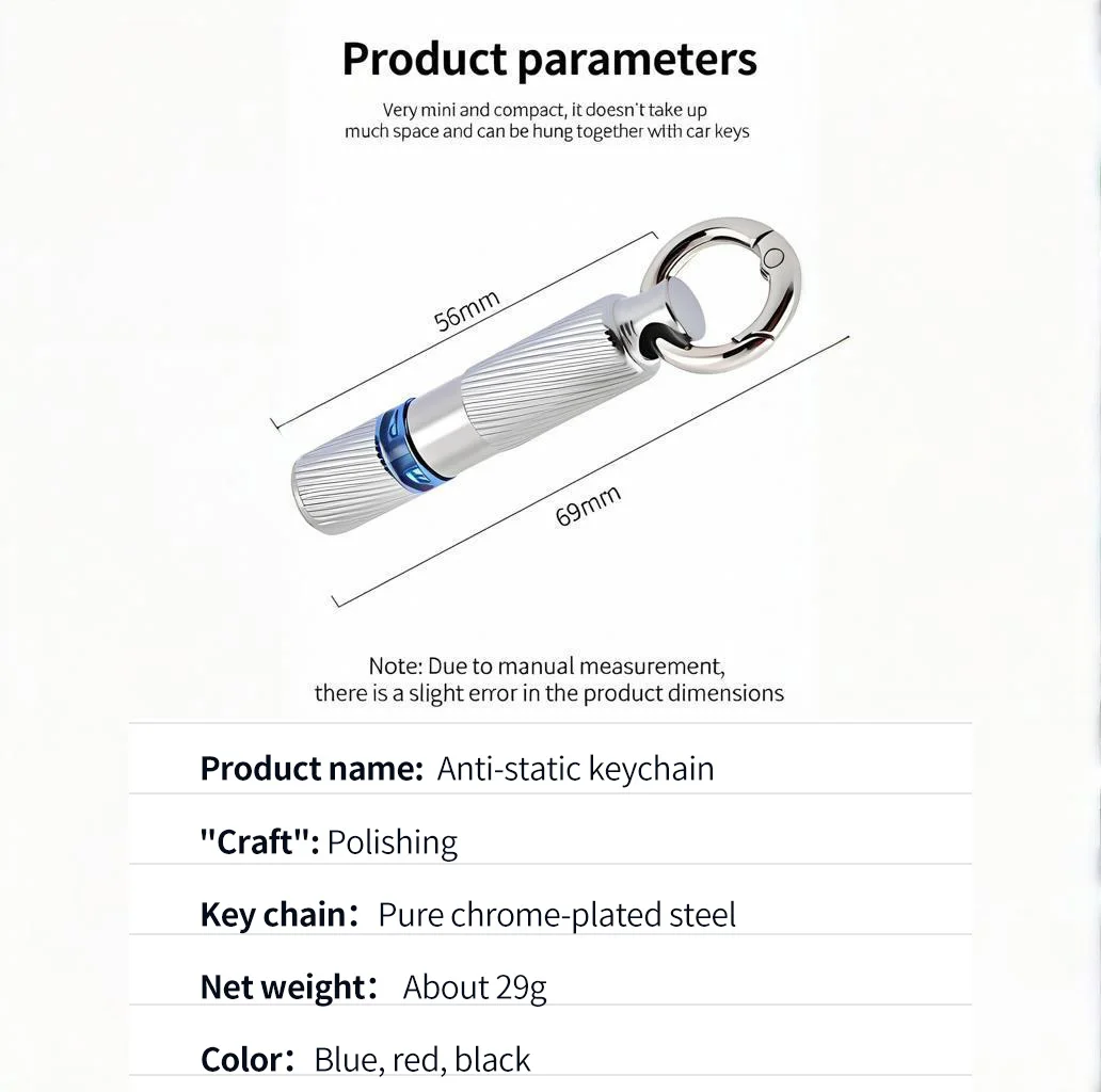 قضيب ثابت مفرغ كهرباء المحمولة مكافحة ساكنة المفاتيح الشتاء الجاف المناخ ساكنة مزيل LED كشف الكهرباء #6