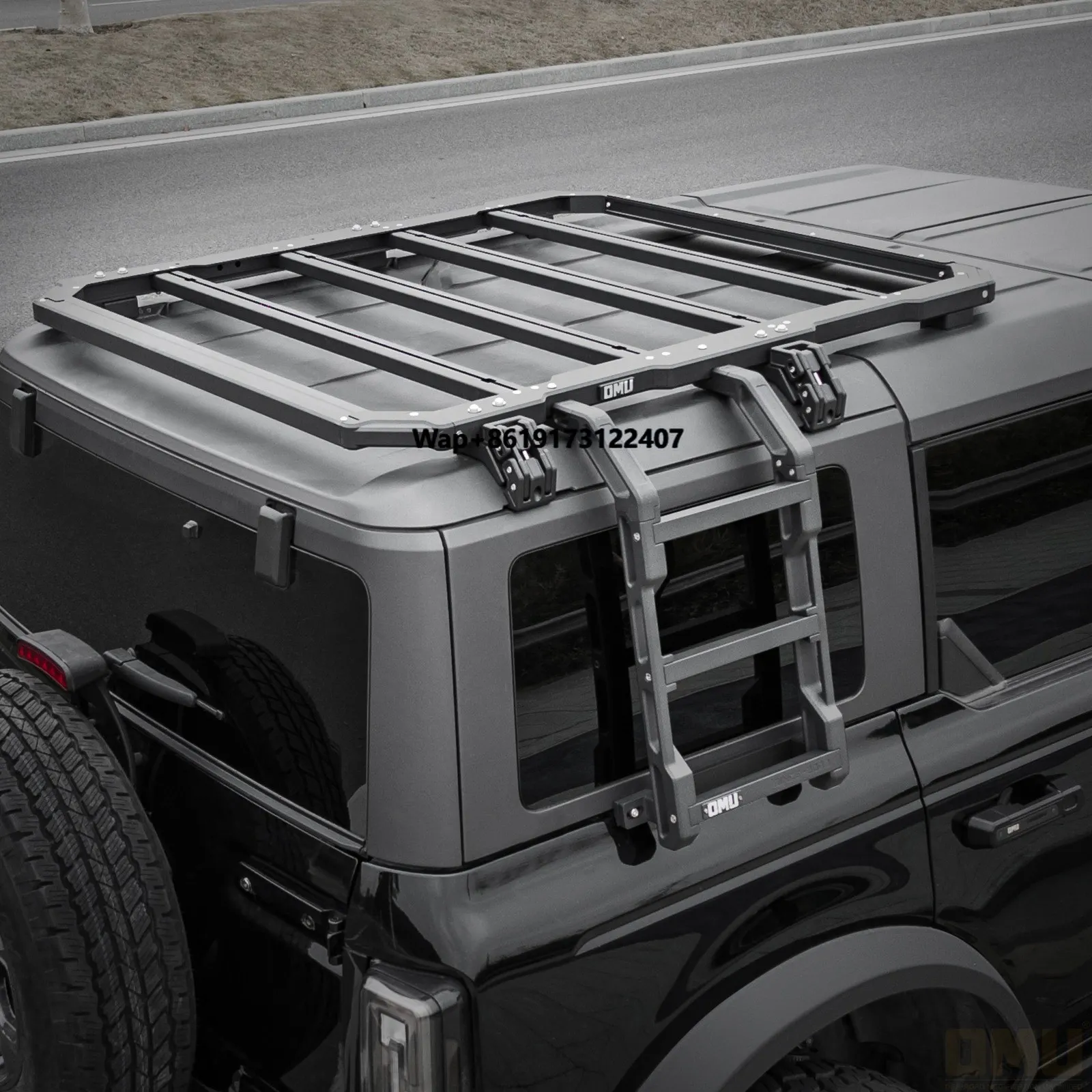 OMU  Aluminum Roof Rack Side Ladder for Bronco Aluminum Top Luggage Cargo Carrier & Bracket