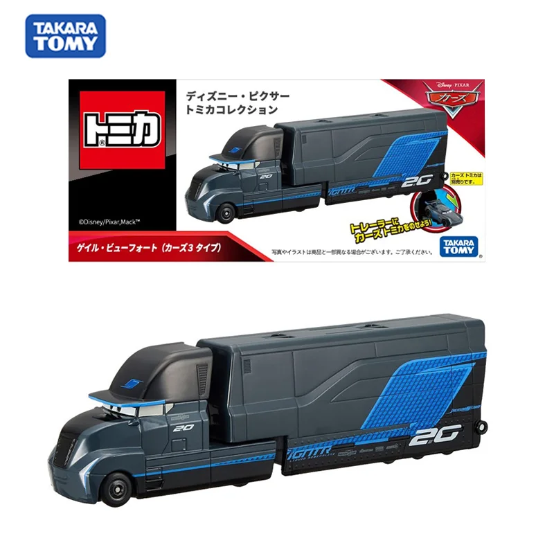 

TAKARA TOMY Tomica New Disney Pixar Cars Alloy Toy Black Storm Loading Transport Truck Diecast Metal Model Gift for Children Boy