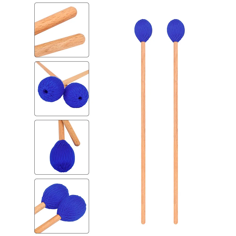 

2Pcs Marimba Drum Stick Percussion Instrument Wooden Polyester Safe Instrument Accessory Durable Professional Performance