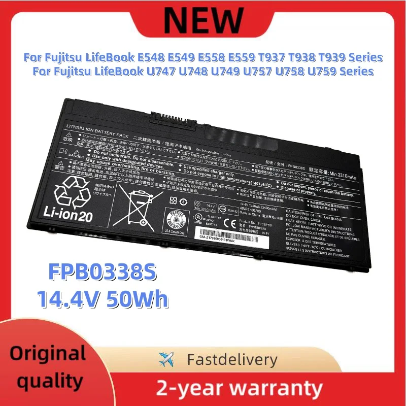 FPB0338S Laptop Battery For Fujitsu LifeBook E548 E558 T937 T938 U747 U748 U757 Series FPCBP529 FPCBP531 FMVNBP247 FMVNBP248