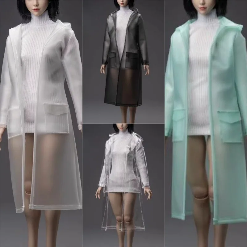 

CTC-012 1/6 Scale Trend Hooded Raincoat Frosted/transparent Style Dolls Coat Clothes Model Fit 12'' Ph Tbl Action Figures Body