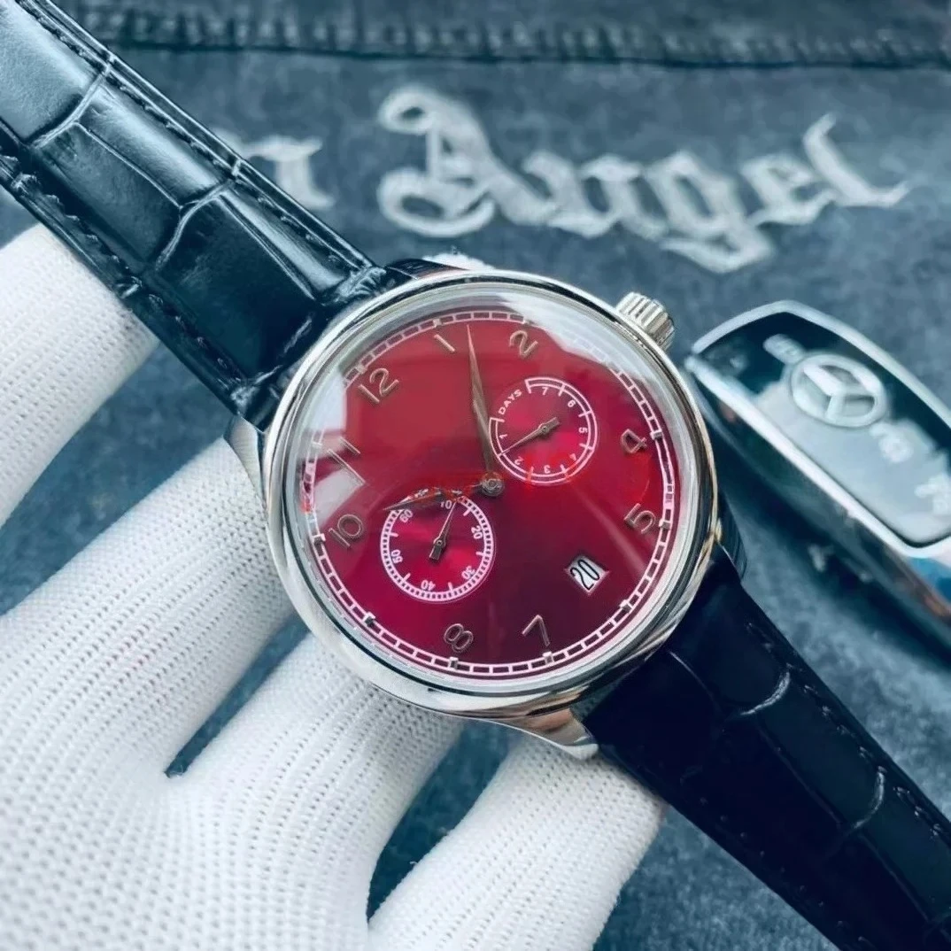 Роскошные наручные часы с датой, мужские механические автоматические брендовые часы из нержавеющей стали, черная, синяя кожа, по индивидуальному заказу