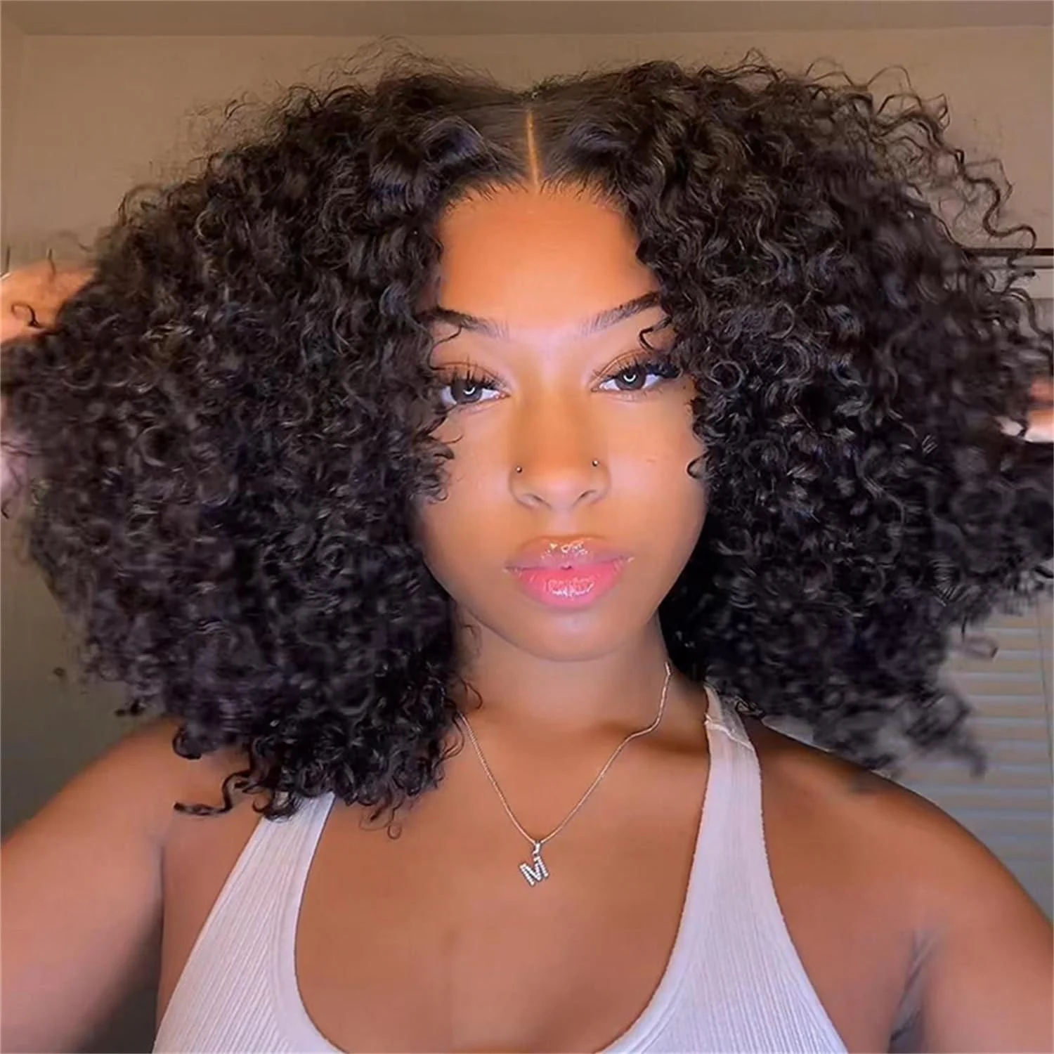 Kinky Curly Bob Wig 13x4 HD Lace Front Wigs Human Hair Pre-Plucked Brazilian Lace Front Wig With Baby Hair Beginner Friendly