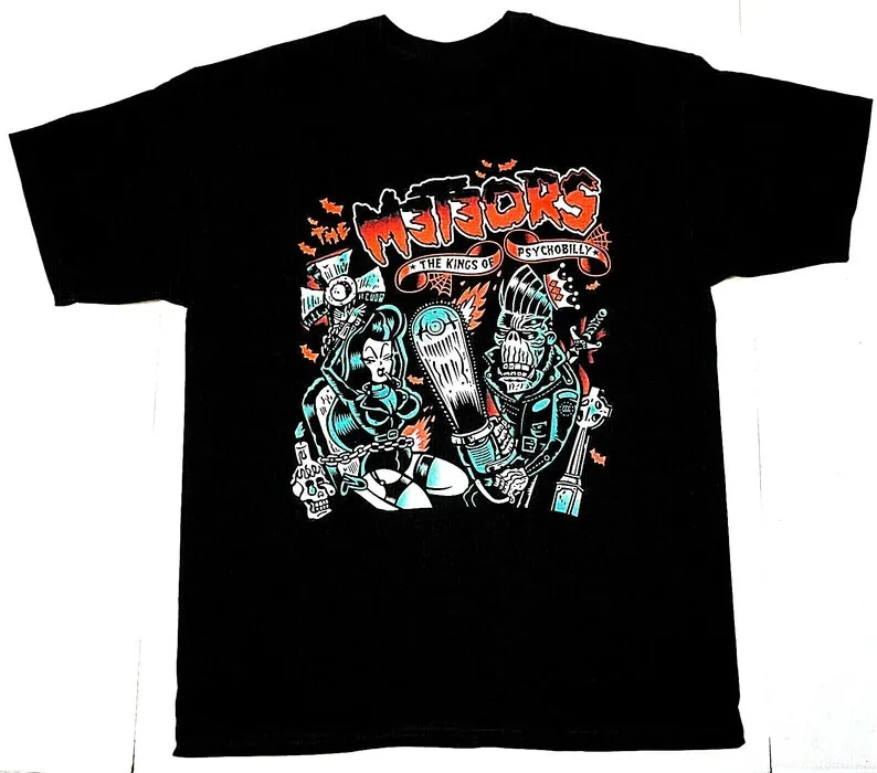 The Meteors Psychobilly T-Shirt Short Sleeve Black Cotton Unisex S to 5XL HC1153