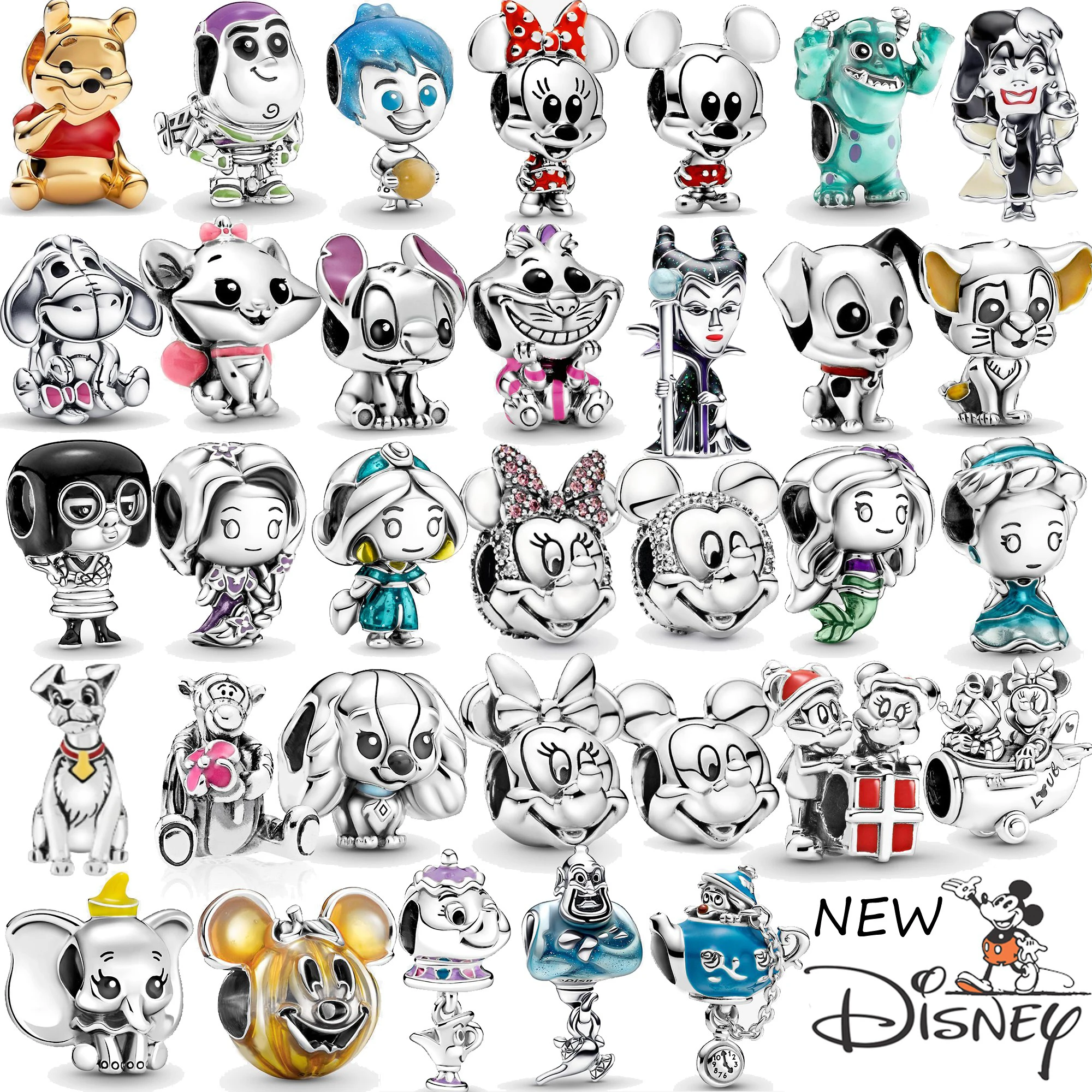 2024 new Disney Charm sterling silver 925 jewelry bag Beads Suitable For 925 Original Bracelet charms for jewelry making