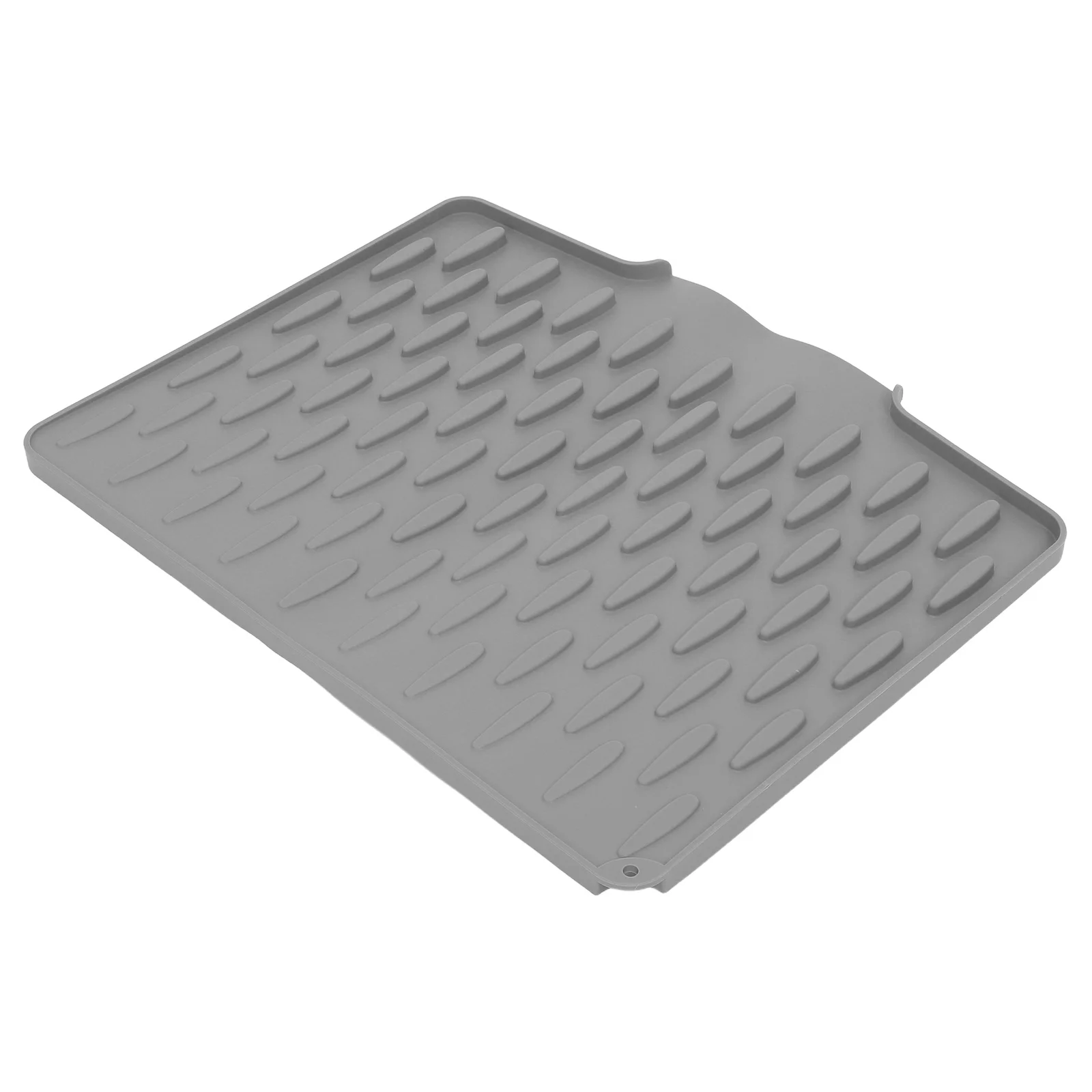 

Silicone Dish Drainer Mat Sloped Non-Slip Grey Quick Dry Kitchen Drying Mat For Tableware Baby Bottles Mugs Glasses Foldable