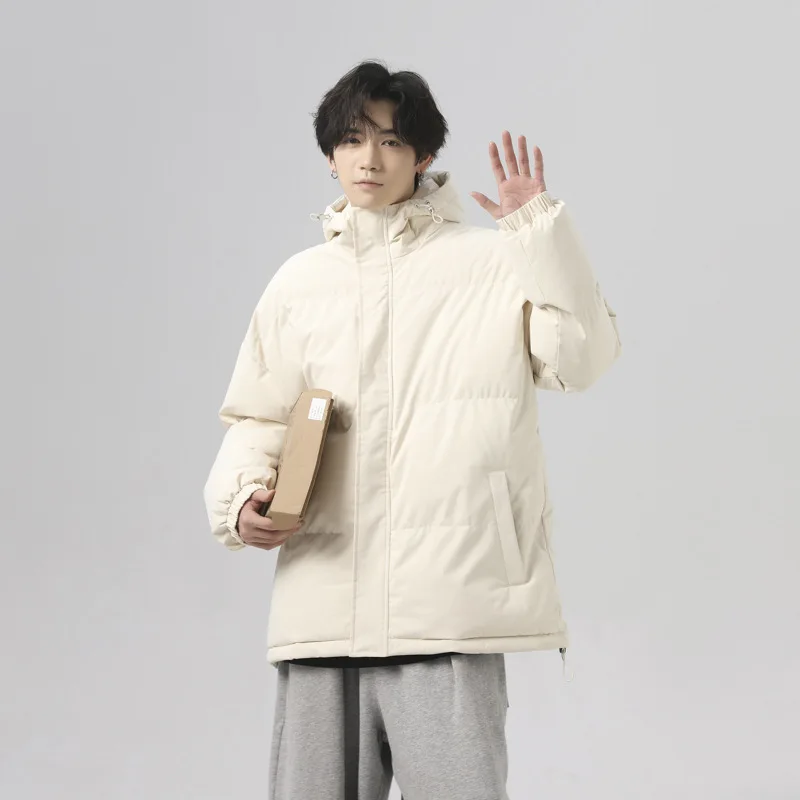 

Мужская парка с капюшоном, парки с капюшоном, однотонные куртки на молнии, кардиган на пуговицах, длинный рукав, свободные карманы, повседневная зима 2023 г.