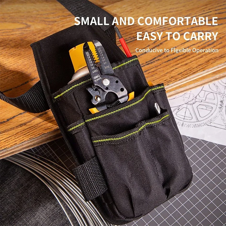 Lanke 1PC Adjustable Waist Tool Pouch Bag Multi Pocket Electrician Work Tool Belt Bag Portable Tool Storage for Maintenance