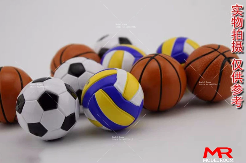 1/6 Scale Basketball Football Volleyball Model Toy Diameter 4cm Soldier Scene Accessories Props Fit 12'' Action Figure Body Doll