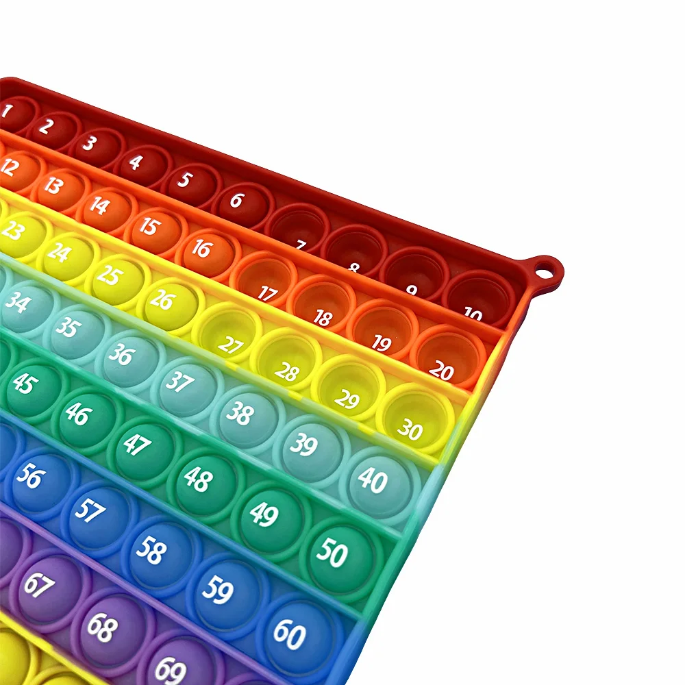 Novo 1-100 números contando brinquedos de aprendizagem de matemática, arco-íris empurrar bolha ensino brinquedos educativos para crianças pré-escolares
