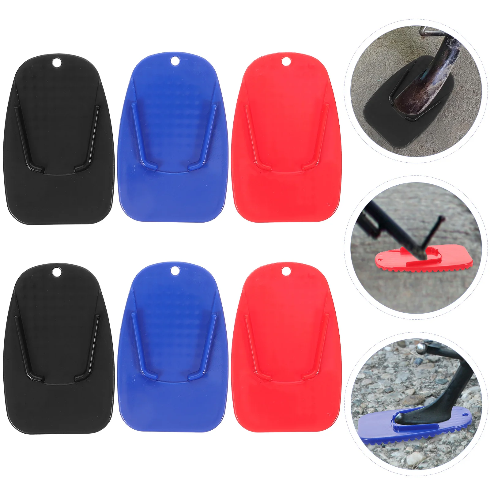 

6 Pcs Floor Mat Motorcycle Side Stand Pads 9x55cm Pp Motorbike Kickstand