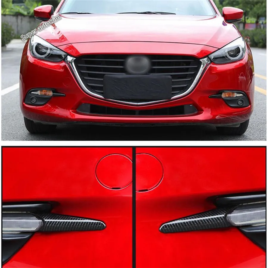 Front Fog Lights Lamps Eyebrow Eyelid Strip Cover Trim Fit For Mazda 3 AXELA Hatchback Sedan 2017 2018 Accessories Exterior Kit