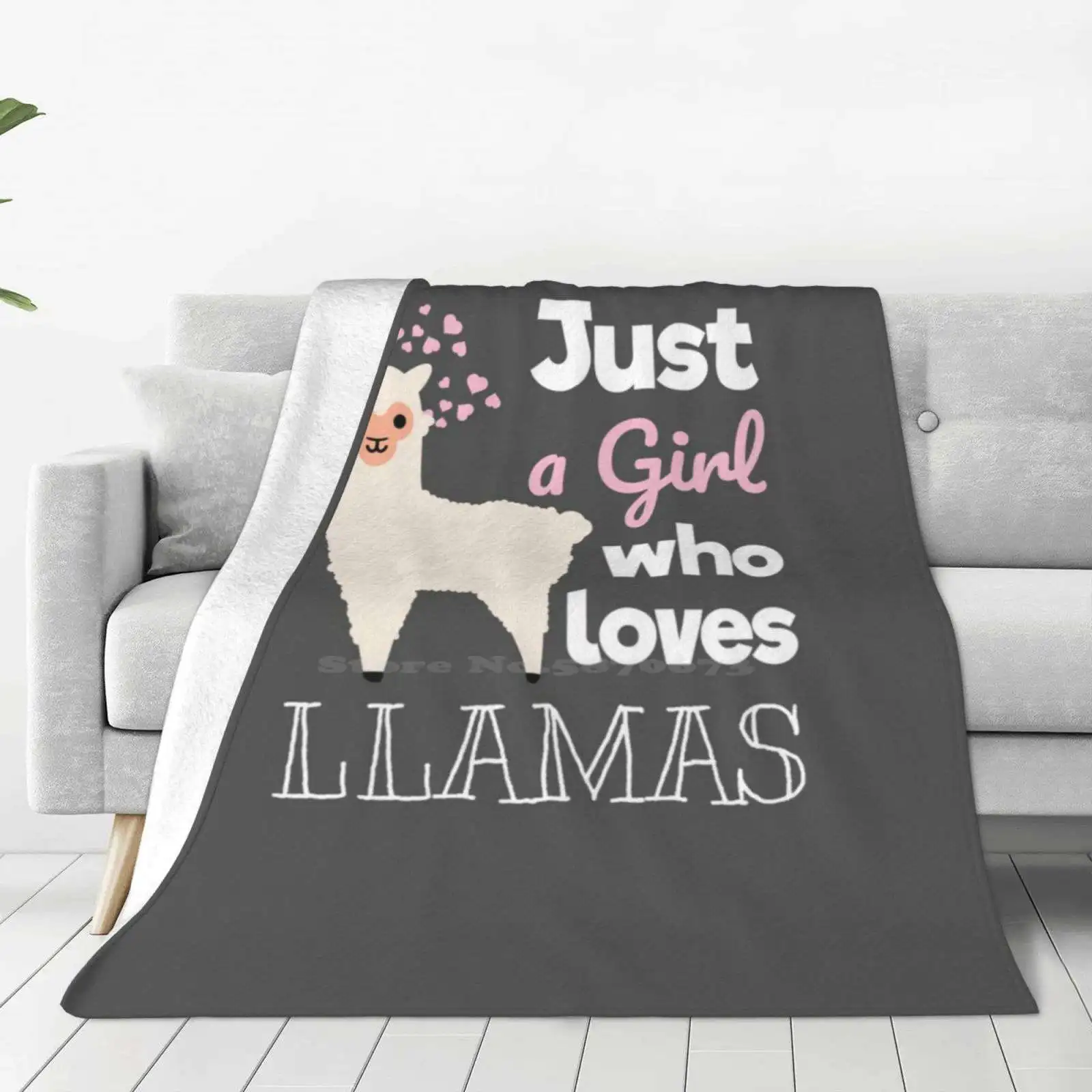 Just A Girl Who Loves Llamas Creative Design Comfortable Warm Flannel Blanket Llamas Alpacas Llama Girl I Love Animals Llama