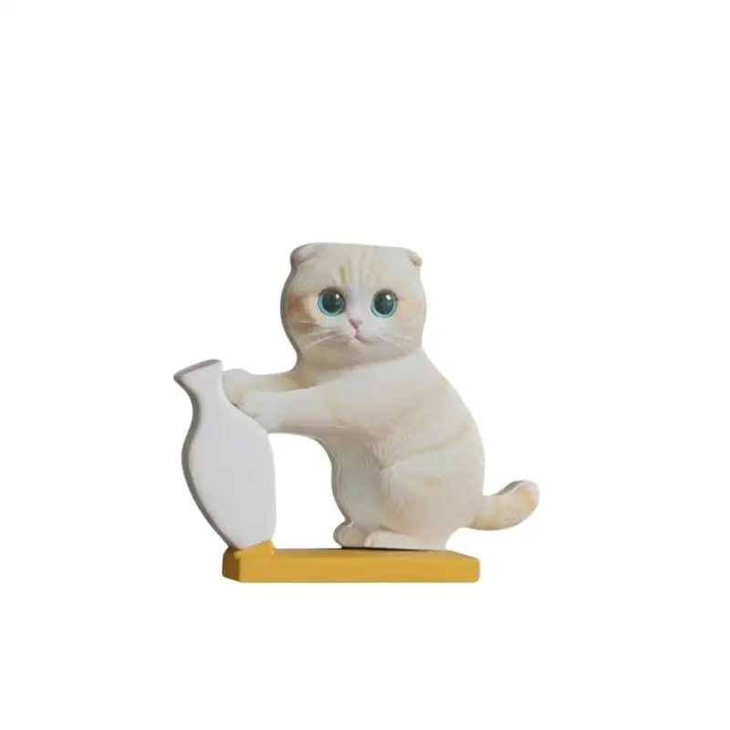 Acrylic Mini Cat‑Whisker Vase Fridge Magnet Cat‑Pushing Vase Decor Ornament Hair Memorial Box for Home & Office