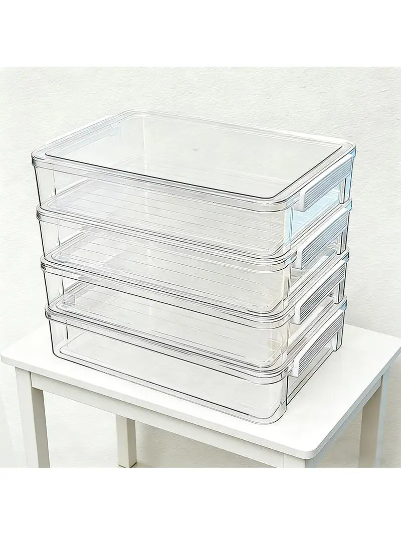 transparent-multi-layer-storage-box-bean-sorting-tray-desktop-dustproof-document-file-material-organizer-household-use