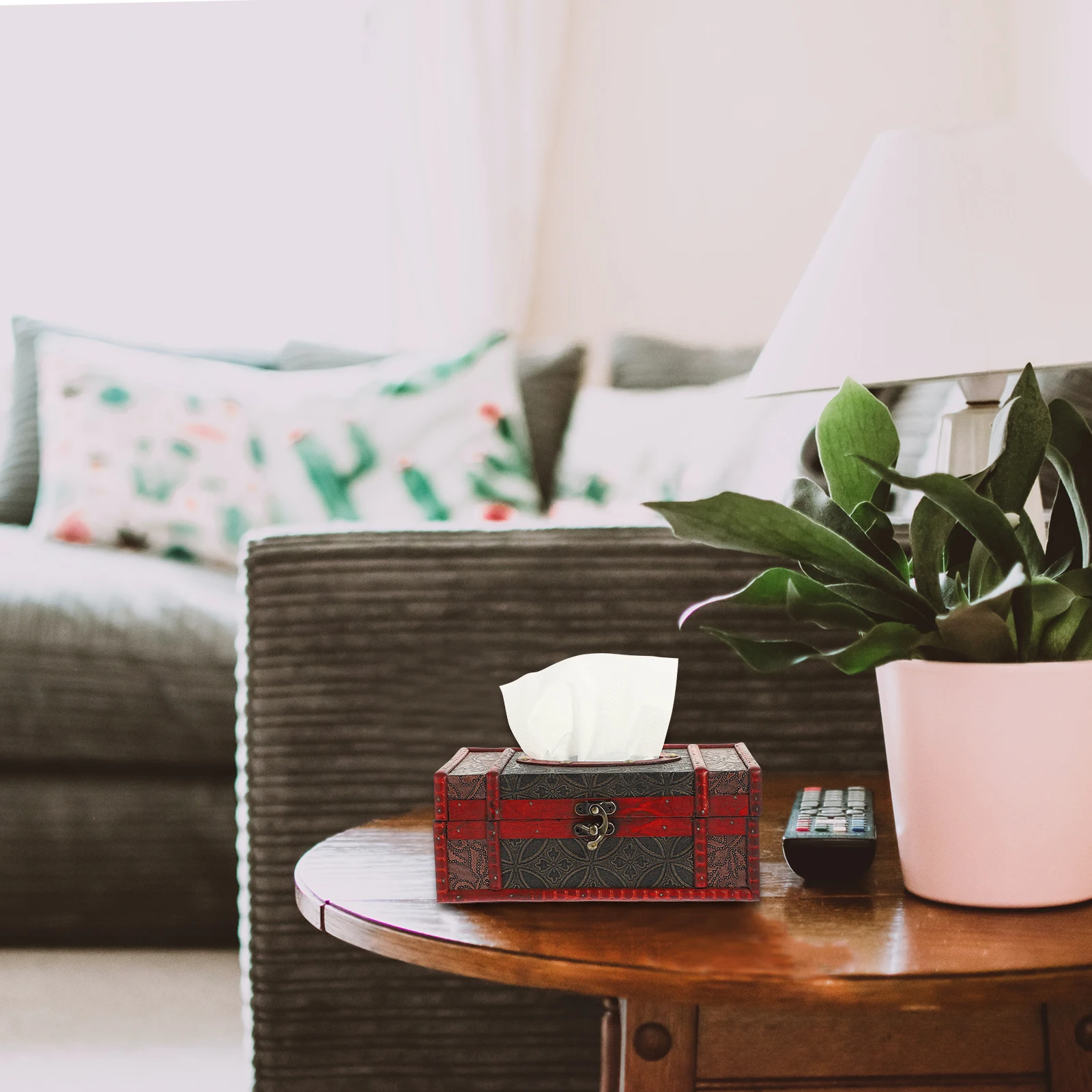 

Retro Napkin Office Car Box Cover Hotel Tissue Plywood Tissue Box Container Decor Napkin Case Container