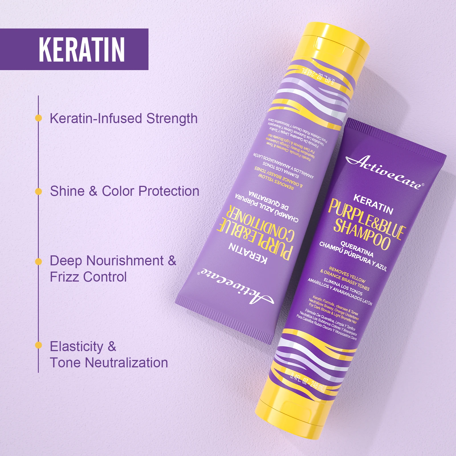 

keratin Purple&blue conditioner, deeply nourishes and moisturizes, dry hair/damaged hair, suitable for Blonde, Bleached, Silvery