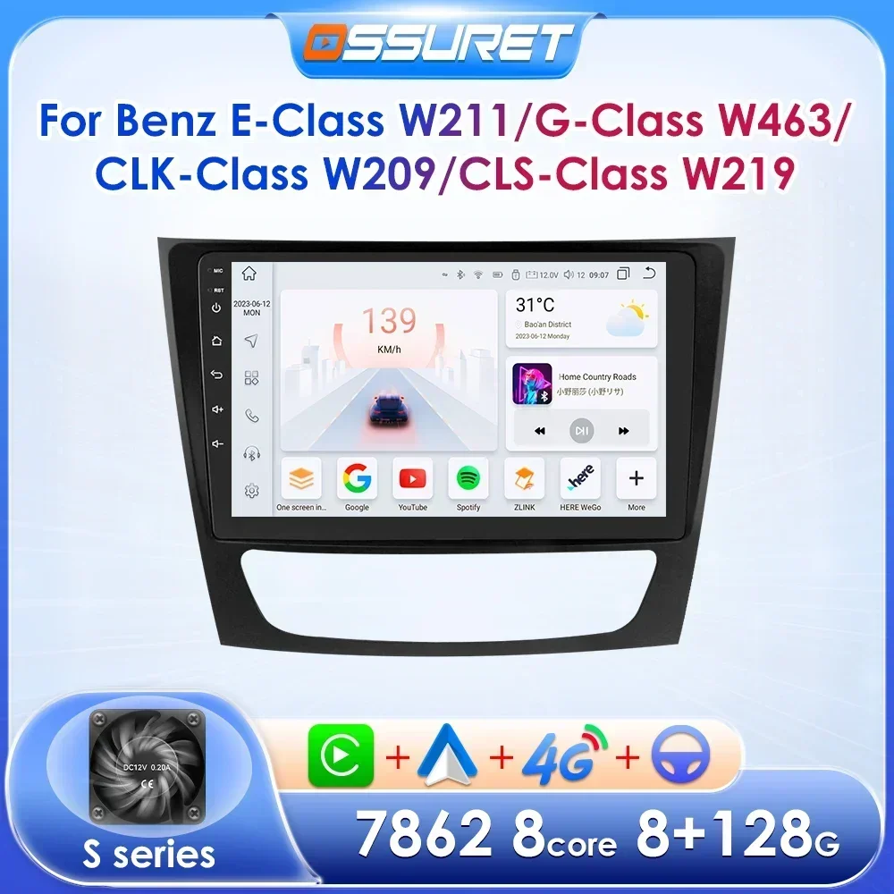 Image of 6115 Android-Autoradio für Mercedes Benz W211 E200 E220 E300 E350 E240 E270 E280 W219 Autoradio-Player CarPlay 2 Din-Bildschirm