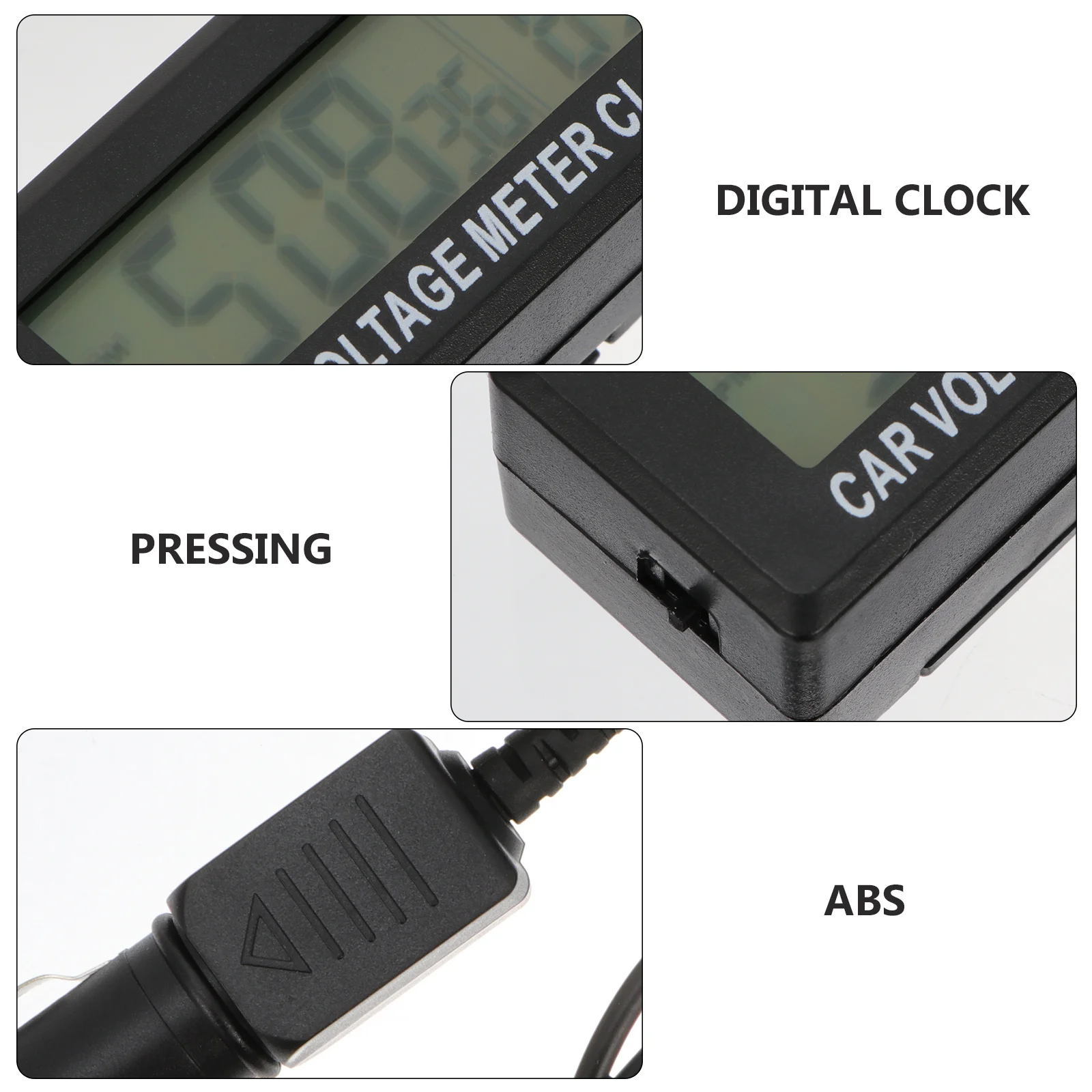 

Car Voltmeter Digital Clock Temperature Monitor Auto Voltage Display Led Backlight Orange Blue Car Thermometer Auto