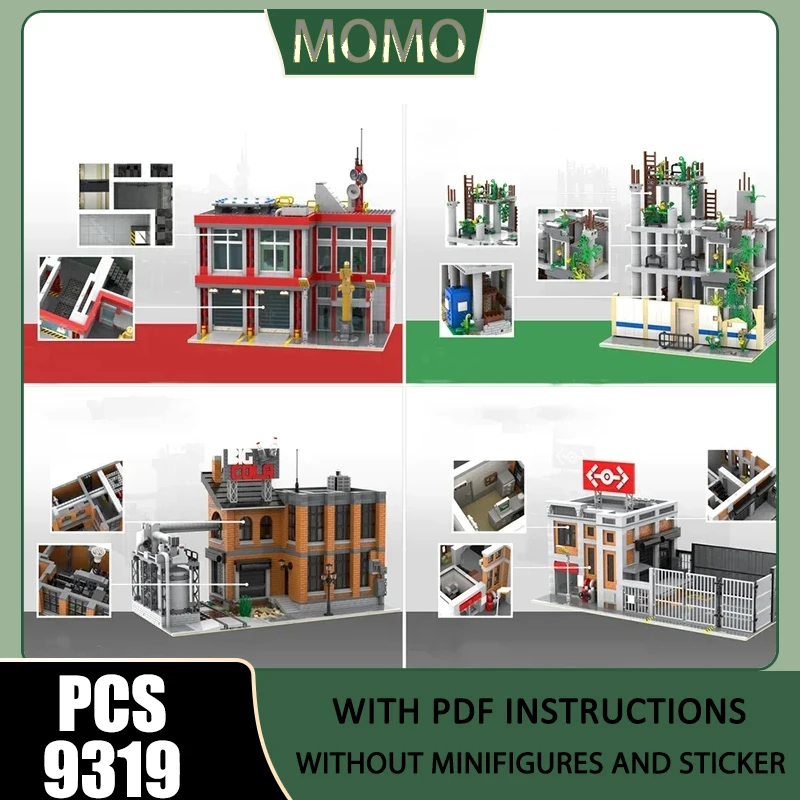 

Moc Building Blocks Fire Station/Old Construction Site/Big Factory/Store House Model Technology Brick DIY Assembly Toy Holiday