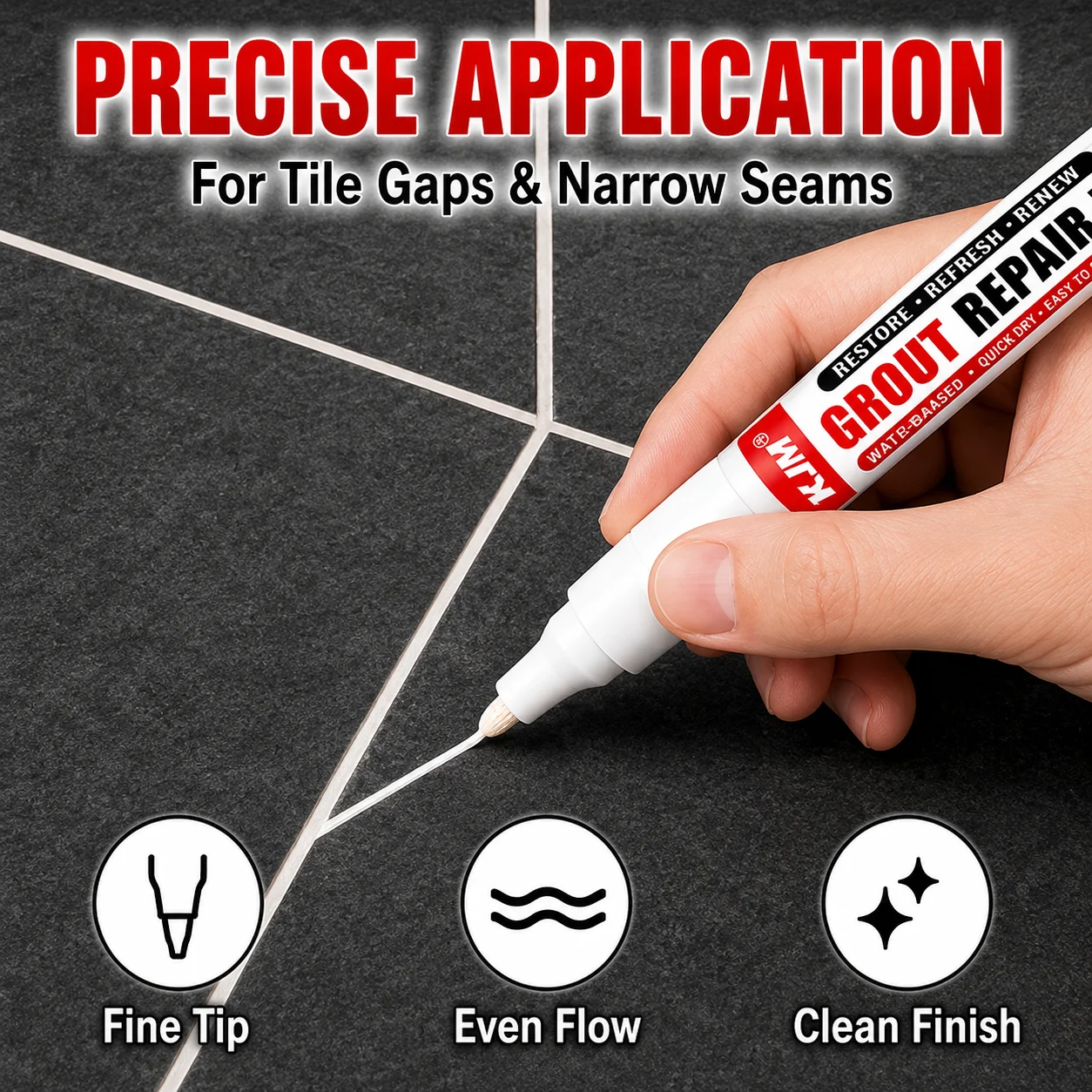 Tile Grout Repair - Fugenreparaturstift, wasserfest, schimmelresistent, schnelltrocknend, für die