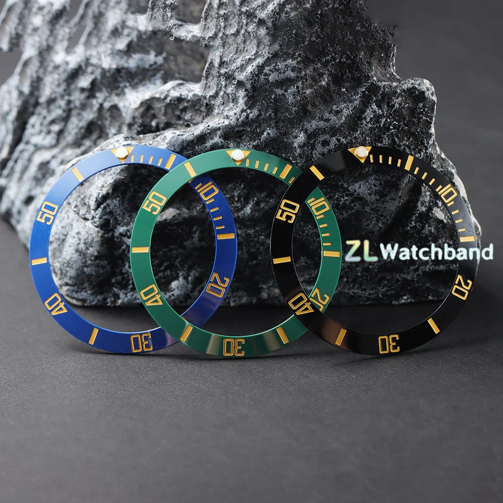 38mm Ceramic Alloy Watch Bezel Insert Ring Slope fit 40mm Automatic Mechanical Case for NH35 NH34 GMT Diving Watch Part