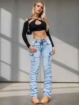 10 best sales Calça jeans feminina Stack - №3