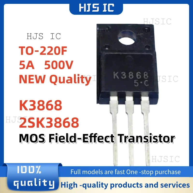 10-20-30PCS 100% Brand New and Quality 2SK3868 K3868 TO-220F 5A 500V MOS Field-Effect Transistor