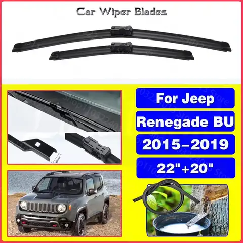 Jeep Renegade 2015 2016 2017 2018 2019 BU 전면 후면 와이퍼 블레이드 앞 유리 브러쉬 앞 유리 창 자동차 액세서리