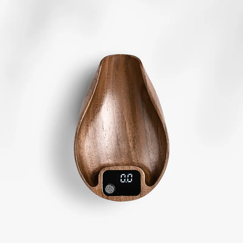 Walnut Wood Smart Electronic Tea Scale, Dedicated Tea Weighing Tool, Digital Precision Scale for Loose Tea Leaf Measuring