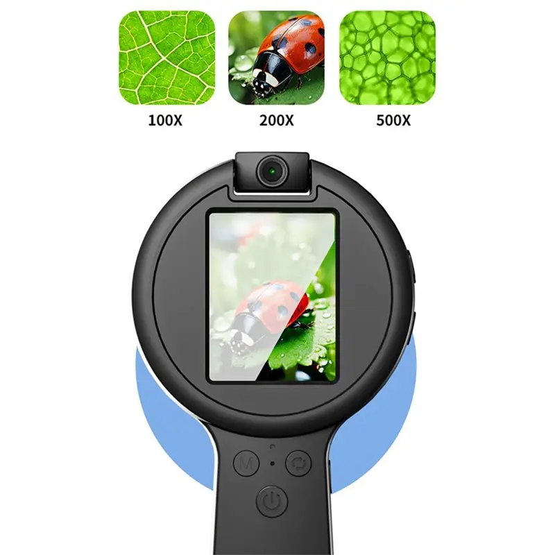 AAAF HD Magnifying Glass With Light/UV Light Mode Mini Electronic Digital Microscope Featuring 2.4